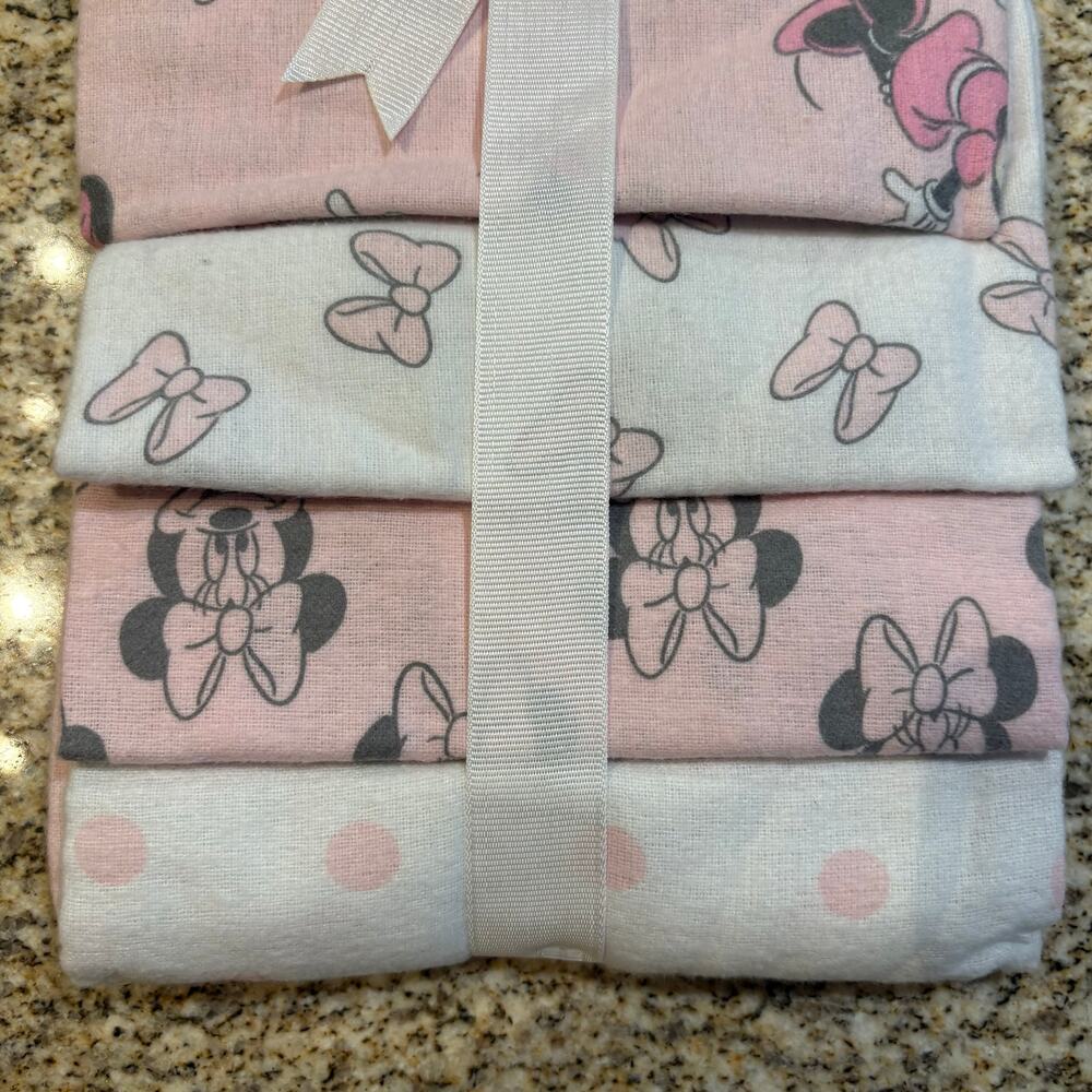 NEW Disney Baby Minnie Mouse Receiving Blankets Newborn Cotton - SET OF 4 - Picture 2 of 4